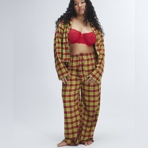 Savage X Fenty FLANNEL FEELS SLEEP TOP AND BOTTOM 2-PIECE SET